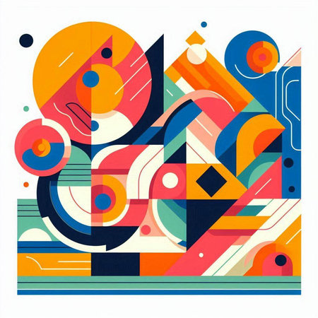 Abstract colorful background with geometric elements. Vector illustration for your design.のイラスト素材