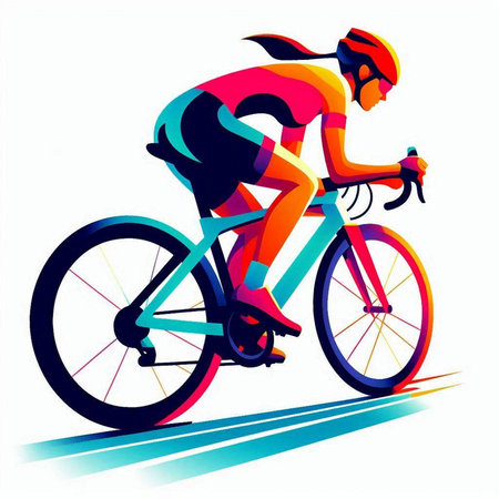 Cyclist on a road bike. Vector illustration for your designのイラスト素材