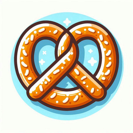 Bavarian pretzel icon. Vector illustration of a bagel.のイラスト素材