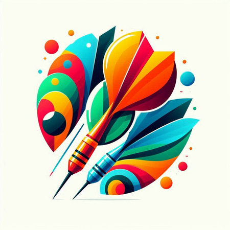 Darts and arrow on colorful background. Vector illustration for your designのイラスト素材