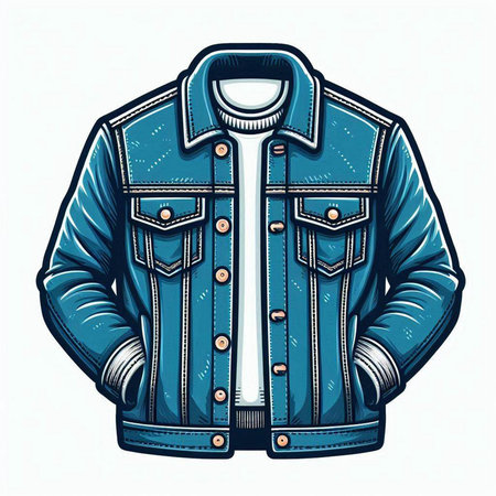 Denim jacket isolated on white background. Vector illustration for your designのイラスト素材