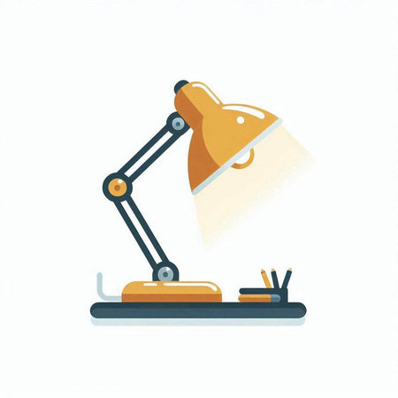 Illustration of a Table lamp on a white background. Vector illustrationのイラスト素材