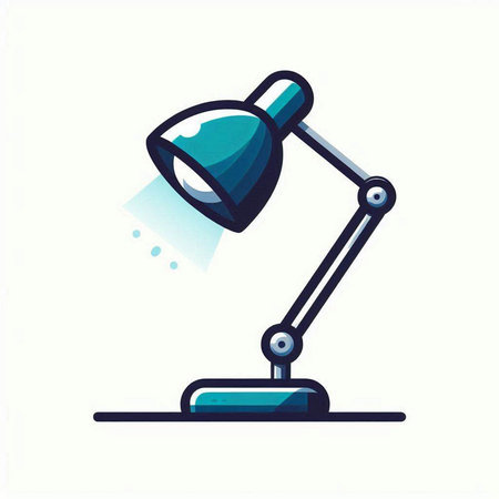 Illustration of a desk lamp on a white background. Vector illustrationのイラスト素材