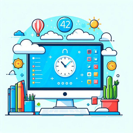 Flat design modern vector illustration concept of time management and planning.のイラスト素材