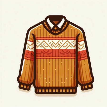 Woolen sweater in retro style. Vector illustration for your designのイラスト素材