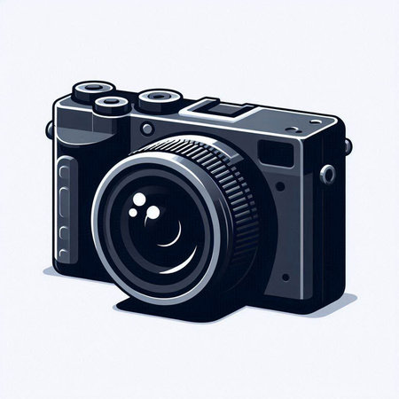 Digital SLR camera isolated on a white background. Vector illustration.のイラスト素材