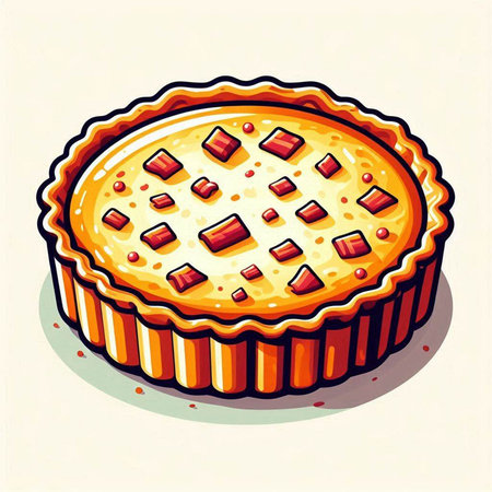 Illustration of a pie on a white background. Vector illustration.のイラスト素材