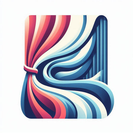 Abstract background with curvy lines in blue and red colors. Vector illustration.のイラスト素材