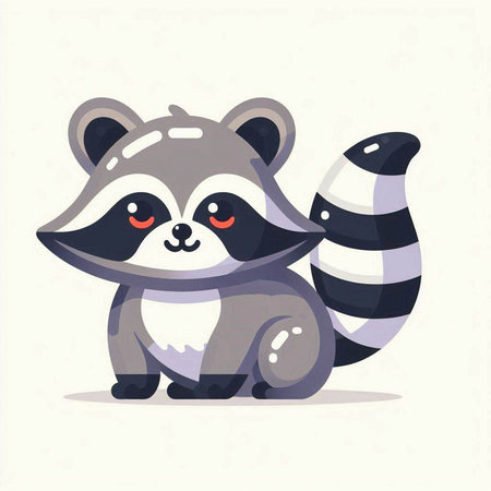 Cute raccoon. Vector illustration of a cartoon raccoon.のイラスト素材