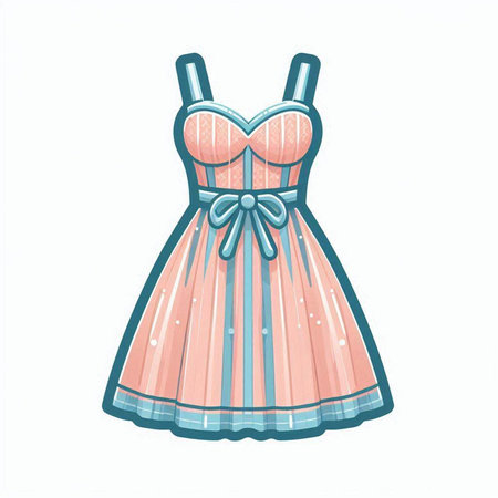 Cute dress isolated on white background. Vector illustration for your designのイラスト素材