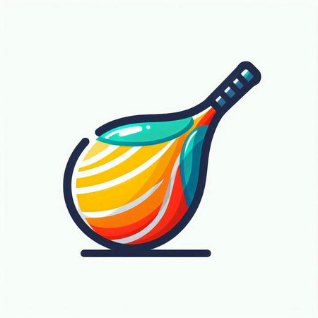 Colorful lute icon. Vector illustration in modern flat style.のイラスト素材