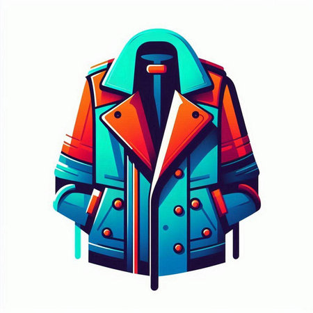 Vintage style vector illustration of a man in a raincoat.のイラスト素材