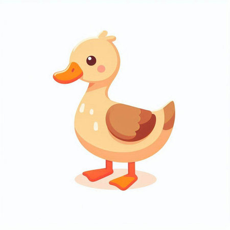 Cute cartoon duck. Vector illustration isolated on a white background.のイラスト素材