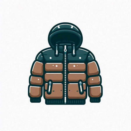 Winter jacket isolated on white background. Vector illustration in cartoon style.のイラスト素材