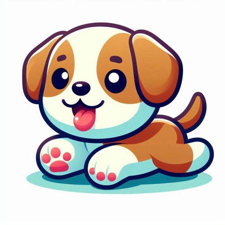 Cute cartoon dog. Vector illustration isolated on a white background.のイラスト素材