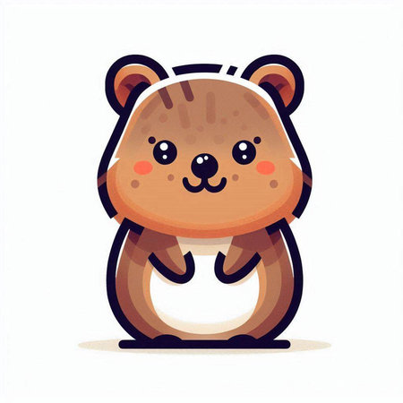 Cute cartoon hamster. Vector illustration isolated on white background.のイラスト素材