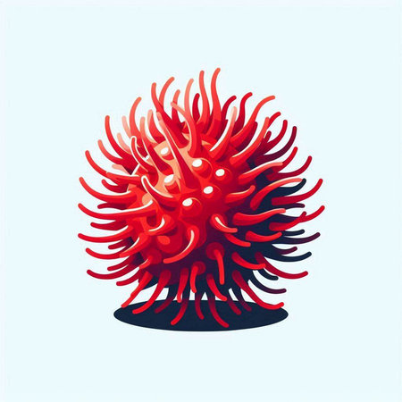 Illustration of a virus on a white background. Vector illustration.のイラスト素材
