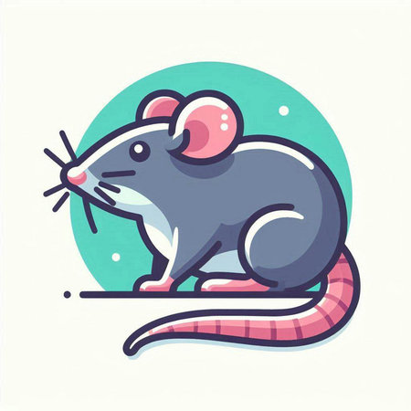 Rat vector illustration, flat style. Isolated on white background.のイラスト素材