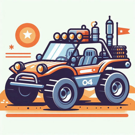 Off-road vehicle. Vector illustration of an off-road vehicle.のイラスト素材