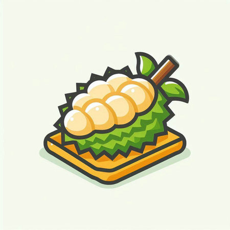 Illustration vector graphic of durian icon. Perfect to use for Technology Companyのイラスト素材