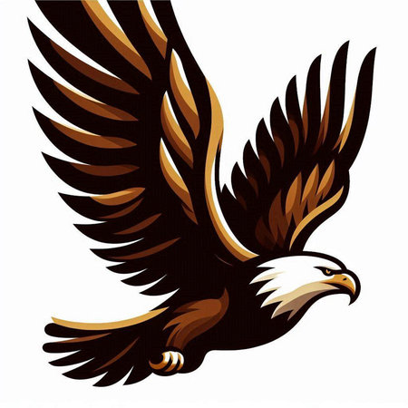 Eagle flying in the air on a white background. Vector illustrationのイラスト素材
