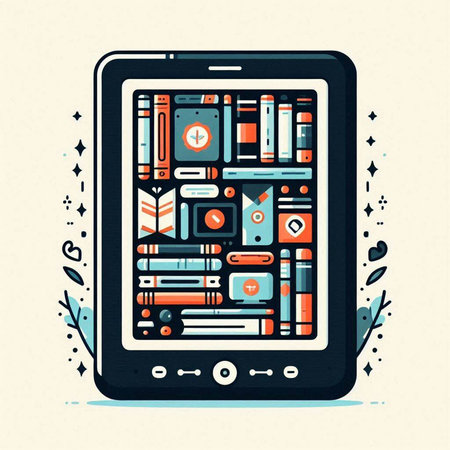 Smartphone with education icons on screen. Vector illustration in flat styleのイラスト素材
