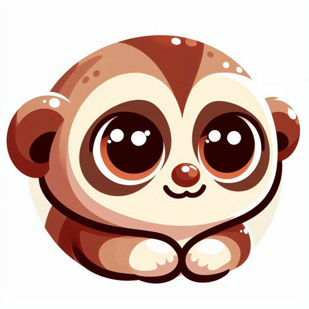 Cute baby sloth on a white background. Vector illustration.のイラスト素材