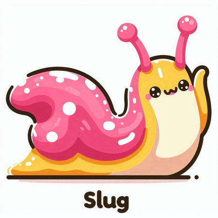 Illustration of a Cute Snail Cartoon Mascot Characterのイラスト素材