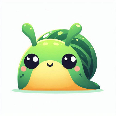 Cute cartoon snail. Vector illustration isolated on a white background.のイラスト素材