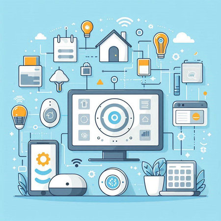 Modern flat design vector illustration concept of smart home and internet of things.のイラスト素材