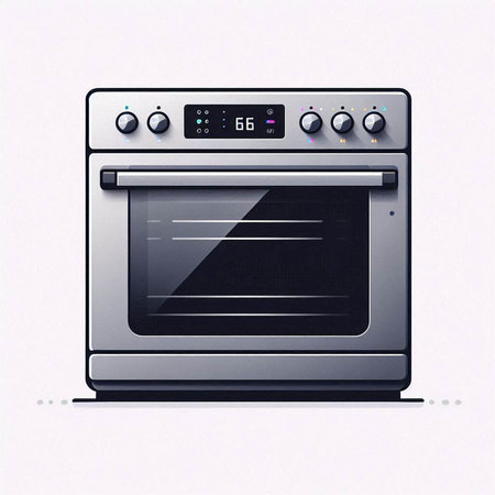 Illustration of a modern electric oven isolated on a white background.のイラスト素材