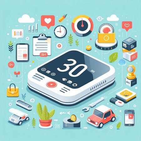 Smart phone with 5G internet of things concept. Vector illustration.のイラスト素材