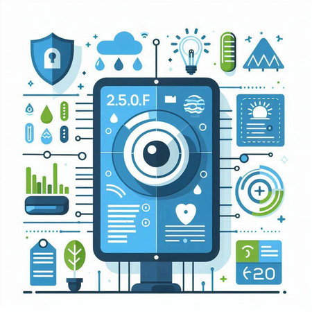 Modern flat design concept of smart city and internet of things (IOT)のイラスト素材