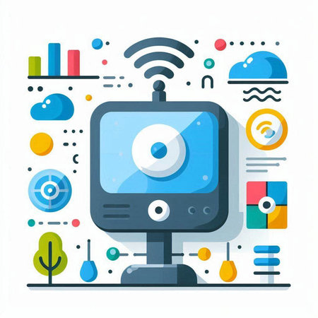 Flat design modern vector illustration concept of online education, remote learning, e-learning.のイラスト素材