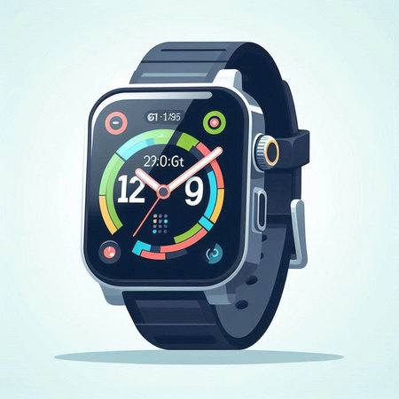 Smart watch. Vector illustration in a flat style on a light background.のイラスト素材