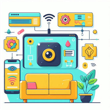 Modern flat design concept of social media and internet communication. Vector illustrationのイラスト素材