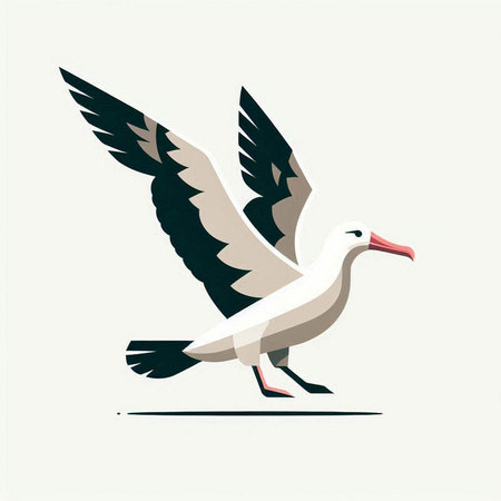 Flying seagull. Vector illustration in retro style. EPS 10のイラスト素材