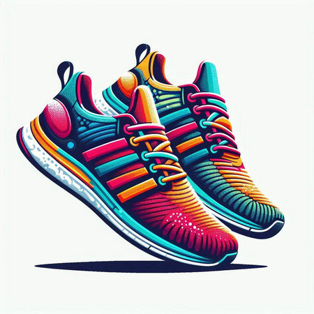Sneakers. Colorful sport shoes. Vector illustration of sneakers.のイラスト素材