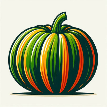 Pumpkin on a white background. Vector illustration of a pumpkin.のイラスト素材