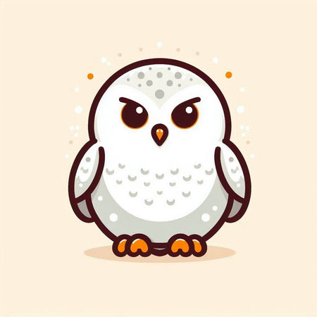 Cute Owl. Vector illustration. Isolated on white background.のイラスト素材
