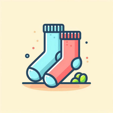 Vector illustration of socks. Flat design style. Colorful socks.のイラスト素材