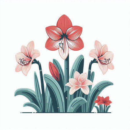 Flowers in the garden on a white background. Vector illustration.のイラスト素材