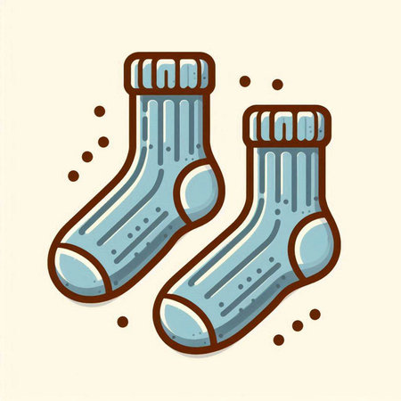 Vector illustration of a pair of socks on a light background. Isolated object.のイラスト素材