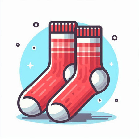Socks for Christmas and New Year. Vector illustration in flat styleのイラスト素材
