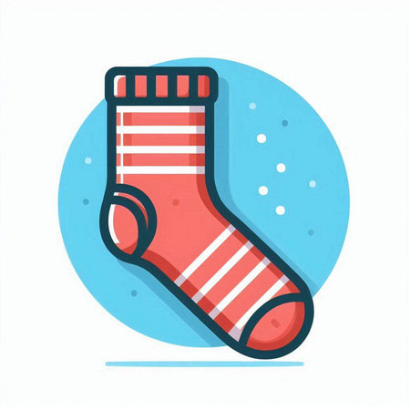 Christmas sock icon. Flat illustration of christmas sock vector icon for web designのイラスト素材