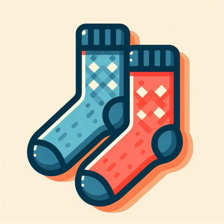 Pair of socks. Colorful vector illustration in flat style.のイラスト素材