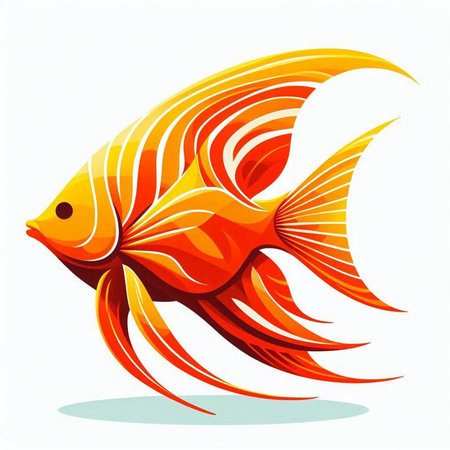 Vector illustration of orange fish on a white background. Eps 10.のイラスト素材
