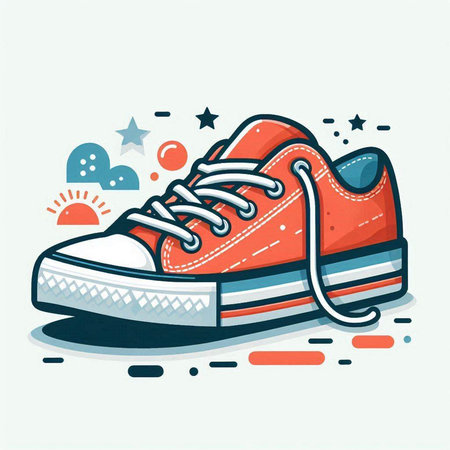Sneakers. Colorful vector illustration in flat cartoon style.のイラスト素材