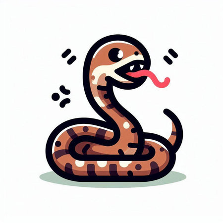 Cute cartoon snake. Vector illustration isolated on a white background.のイラスト素材
