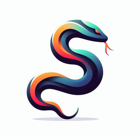 snake logo design over white background. vector illustration. eps10のイラスト素材